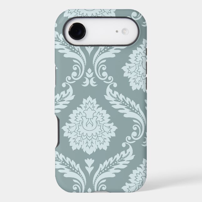 Rococo Damask Art I Duck Egg Blue+Teal (Back)