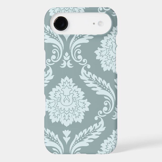 Rococo Damask Art I Duck Egg Blue+Teal (Back)