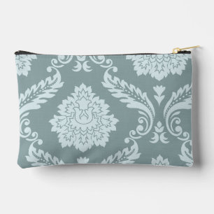 Rococo Damask Art I Duck Egg Blue+Teal Accessory Pouch