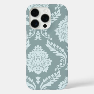 Rococo Damask Art I Duck Egg Blue+Teal iPhone 16 Pro Case