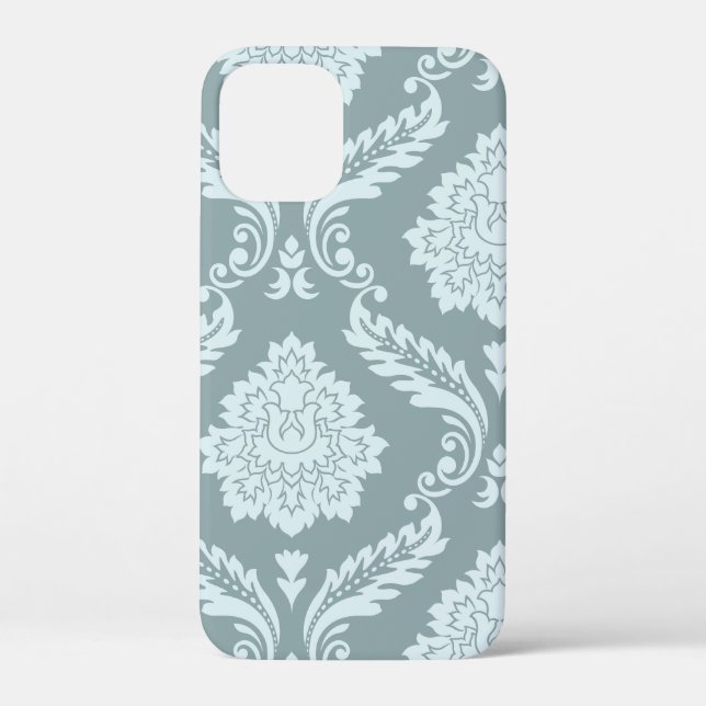 Rococo Damask Art I Duck Egg Blue+Teal Case-Mate iPhone Case (Back)
