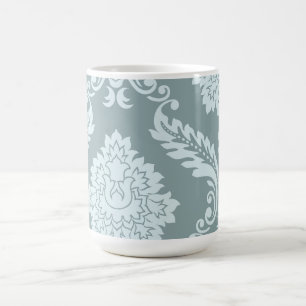 Rococo Damask Art I Duck Egg Blue+Teal Coffee Mug