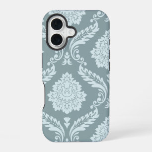 Rococo Damask Art I Duck Egg Blue+Teal iPhone 16 Case