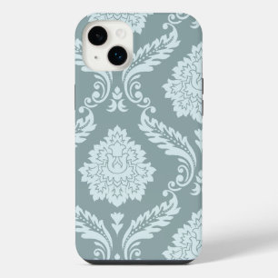Rococo Damask Art I Duck Egg Blue+Teal iPhone 14 Plus Case