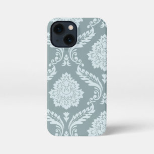 Rococo Damask Art I Duck Egg Blue+Teal iPhone 13 Mini Case