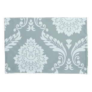Rococo Damask Art I Duck Egg Blue+Teal Pillowcase