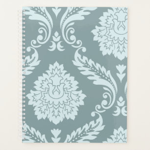 Rococo Damask Art I Duck Egg Blue+Teal Planner