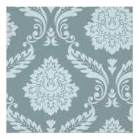 Rococo Damask Art I Duck Egg Blue+Teal
