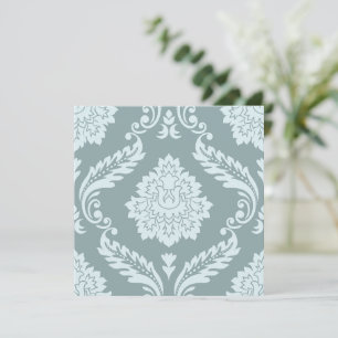Rococo Damask Lg Pattern Duck Egg Blue+Teal