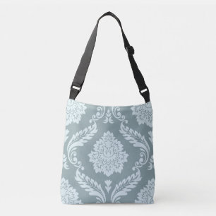 Rococo Damask Lg Pattern Duck Egg Blue+Teal Crossbody Bag