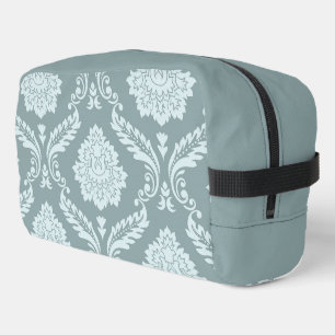 Rococo Damask Lg Pattern Duck Egg Blue+Teal Dopp Kit