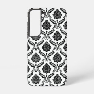Rococo Damask Pattern Black on White Samsung Galaxy Case
