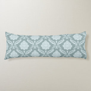 Rococo Damask Pattern Duck Egg Blue+Teal Body Cushion