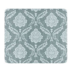 Rococo Damask Pattern Duck Egg Blue+Teal Cutting Board