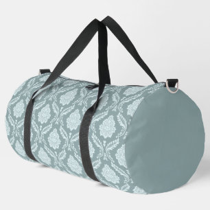 Rococo Damask Pattern Duck Egg Blue+Teal Duffle Bag