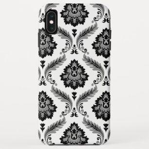Rococo Damask Pattern Grey Black White Case-Mate iPhone Case