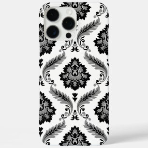 Rococo Damask Pattern Grey Black White iPhone 16 Pro Max Case
