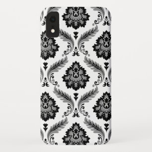 Rococo Damask Pattern Grey Black White Case-Mate iPhone Case
