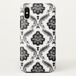 Rococo Damask Pattern Grey Black White Case-Mate iPhone Case