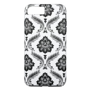Rococo Damask Pattern Grey Black White Case-Mate iPhone Case