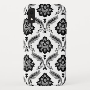 Rococo Damask Pattern Grey Black White Case-Mate iPhone Case