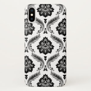 Rococo Damask Pattern Grey Black White Case-Mate iPhone Case
