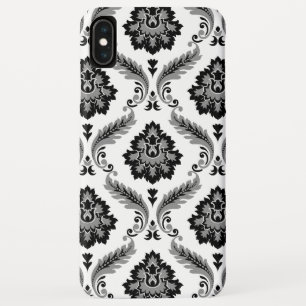 Rococo Damask Pattern Grey Black White Case-Mate iPhone Case