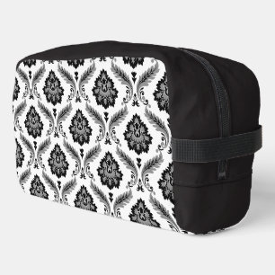 Rococo Damask Pattern Grey Black White Dopp Kit