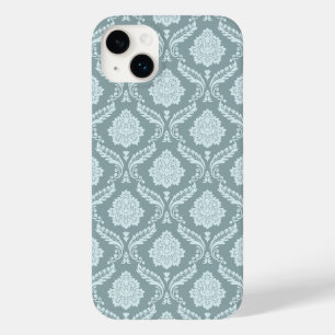 Rococo Damask Rpt Pattern Duck Egg Blue+Teal Case-Mate iPhone 14 Plus Case