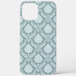Rococo Damask Rpt Pattern Duck Egg Blue+Teal iPhone 12 Pro Max Case