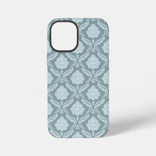 Rococo Damask Rpt Pattern Duck Egg Blue+Teal iPhone 12 Mini Case