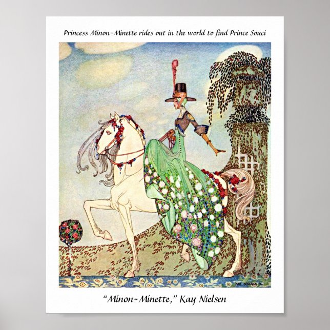 Rococo fairytale princess horseback riding  poster (Front)