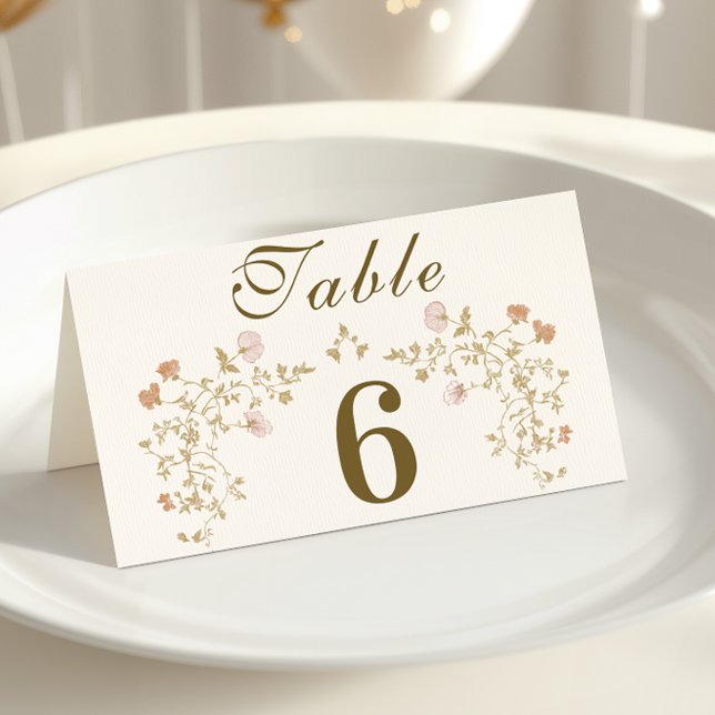 Rococo Floral Antique Frame Wedding Place Card (Creator Uploaded)
