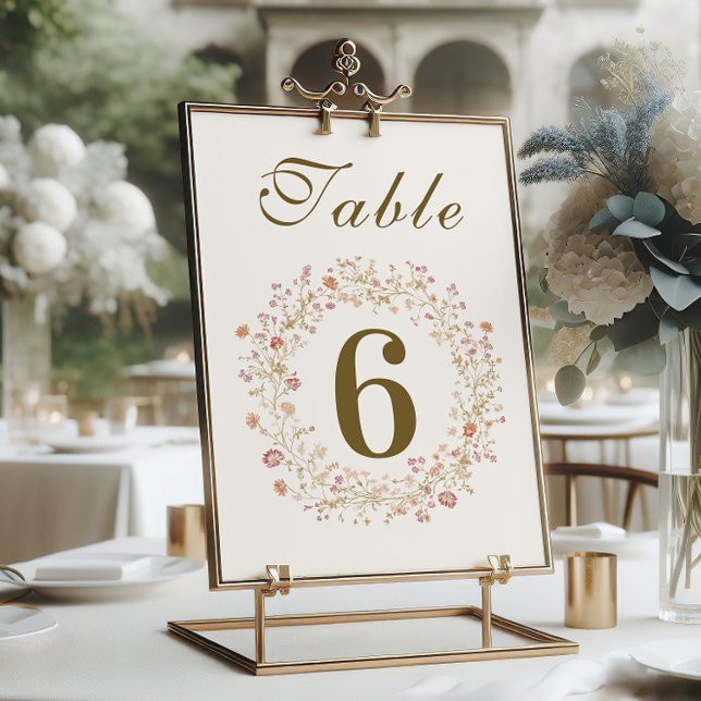 Rococo Floral Antique Frame Wedding Table Number (Creator Uploaded)