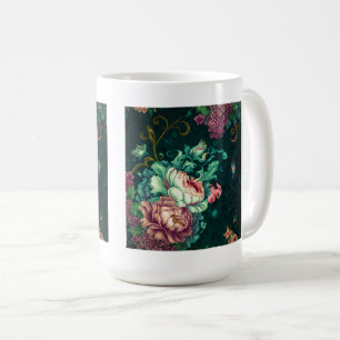 Rococo Floral Decoration Classic Mug, 15 oz Coffee Mug