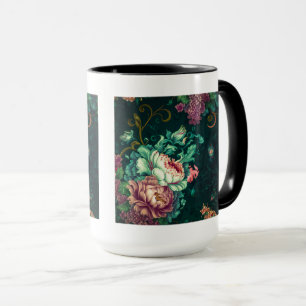 Rococo Floral Decoration Combo Mug, 15 oz Mug