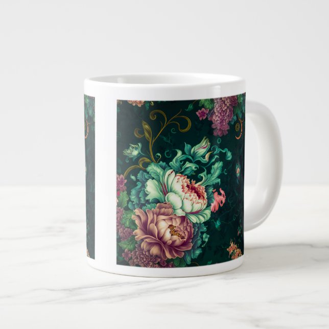 Rococo Floral Decoration Jumbo Mug  (Front Right)