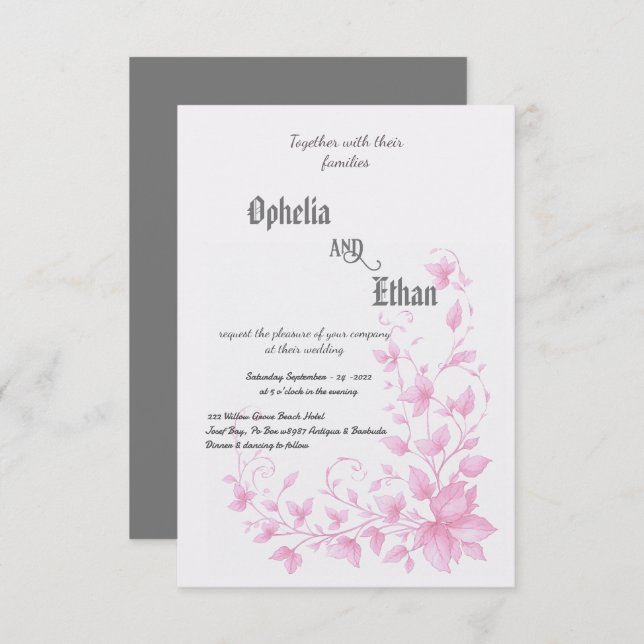 Rococo Floral Vintage Invitation (Front/Back)