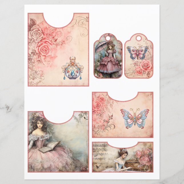Rococo Foldable Pocket Cuttable Scrapbook Paper (Front)