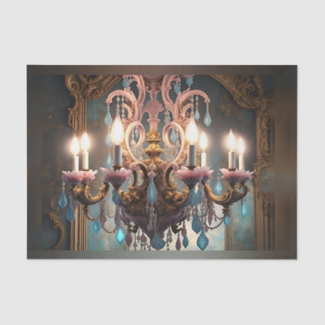 Rococo French Chandelier 2 Decoupage Paper (Front)