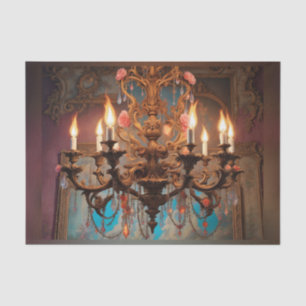 Rococo French Chandelier 3 Decoupage Paper