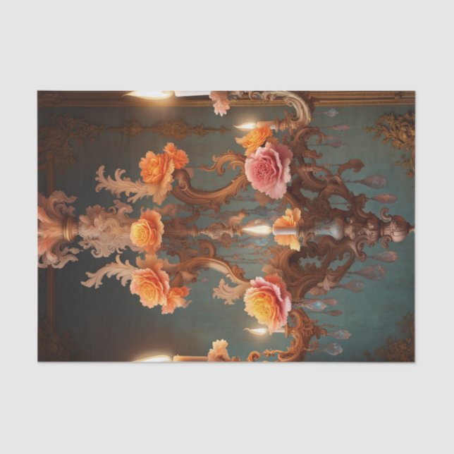 Rococo French Chandelier 4 Decoupage Paper (Front)