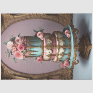 Rococo French Parisian Tiered Cake Decoupage Tissue Paper