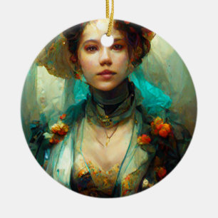 Rococo Future Sci-Fi Fantasy Ceramic Tree Decoration