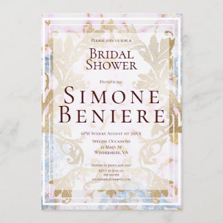 Rococo Gold Filigree Bridal Shower Invitation