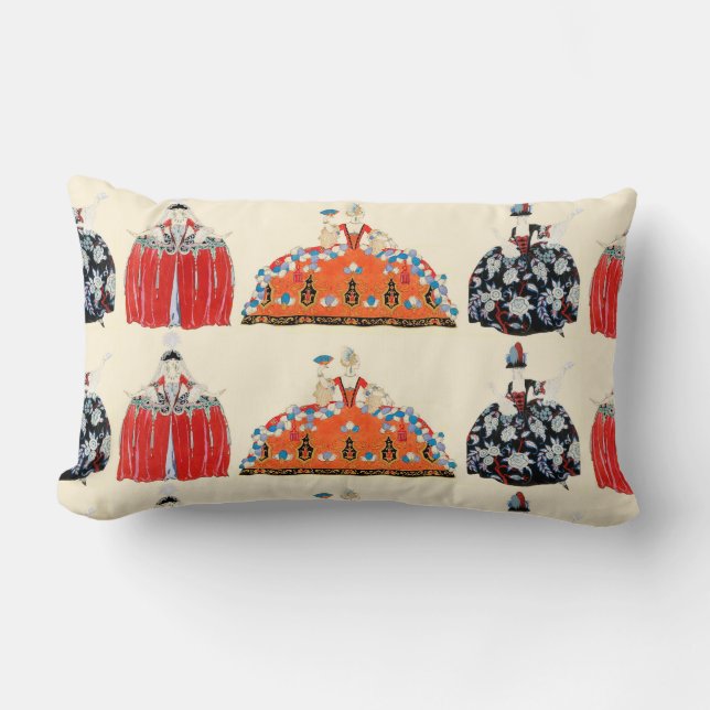 ROCOCO LADY ART DECO FASHION COSTUME DESIGNER LUMBAR CUSHION (Front)