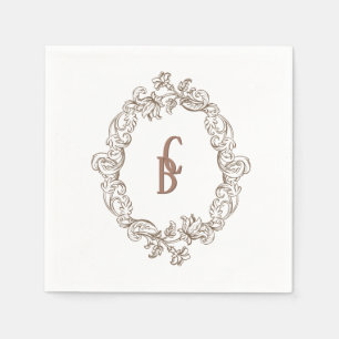 Rococo Mocha Florentine Monochrome Mousse Napkin