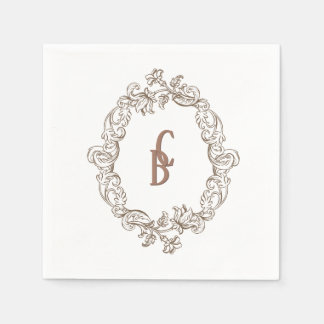Rococo Mocha Florentine Monochrome Mousse  Napkin