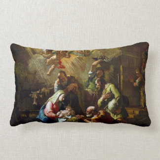 Rococo Nativity Scene Lumbar Cushion