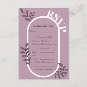 Rococo Pink Simple Wedding RSVP Card